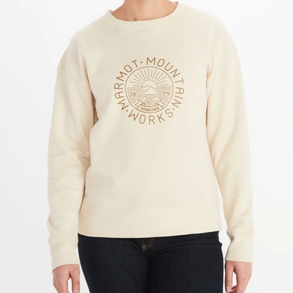 Marmot Oatmeal Heather Mountain Works Crewneck Sweatshirt S Gorpcore Pullover